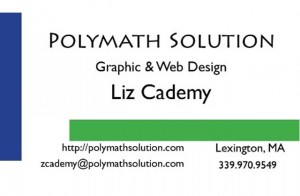 My business card (my own design, of course!)